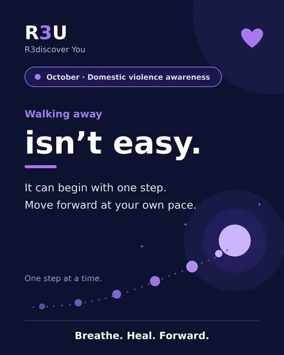 Walking away isn’t easy. 💜 It can begin with one step. You can move fo