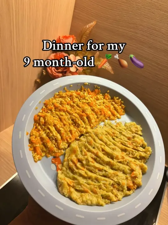 🍆 Ingredients: * Eggplant * Carrot 🥕 * Chicken 🍗 * A tiny pinch of tur