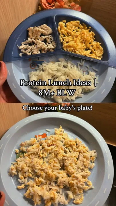 🥣 Chicken, Egg & Rice Mash | 8+ Months 👶🏻🤍 Ingredients: 🍚 Boiled rice