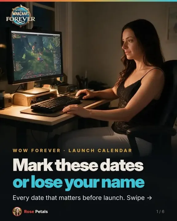 The WoW Forever dates you can't miss, mes chéris. Name reservation ope