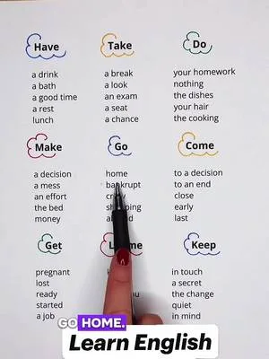 Have, Take , Do , Makke , go , Come ,Get, Let me , keep ... in phrases