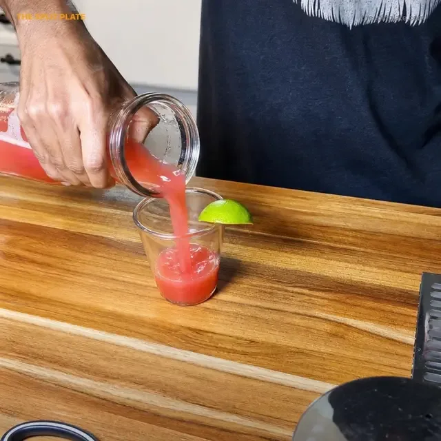Salty-sour summer hydration — blend a mini watermelon with lime + LMNT