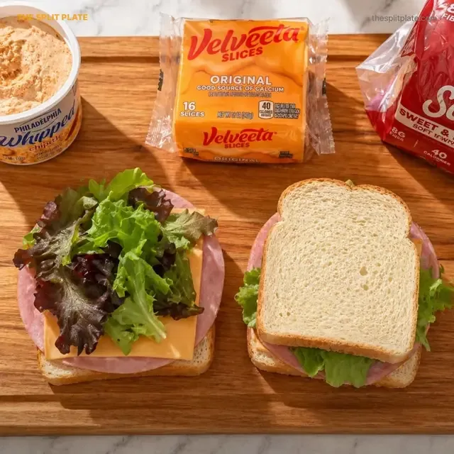 200 cal, 22g protein per sandwich. 5 minutes. No cooking. ✓ 22g protei