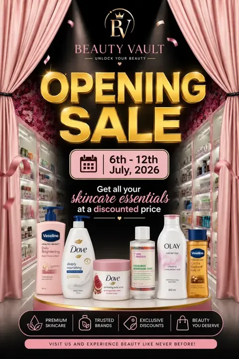 Welcome to Beauty Vault… enjoy discounts on our opening week… hit the