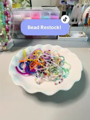 The sound of new beads hitting the tray >>> ✨🤍 A little bead restock t