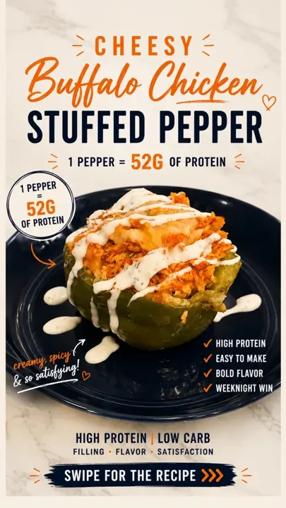 These cheesy buffalo chicken stuffed peppers are everything I want in