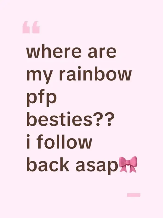 where are my rainbow pfp besties?? i follow back asap🎀 small #fyp