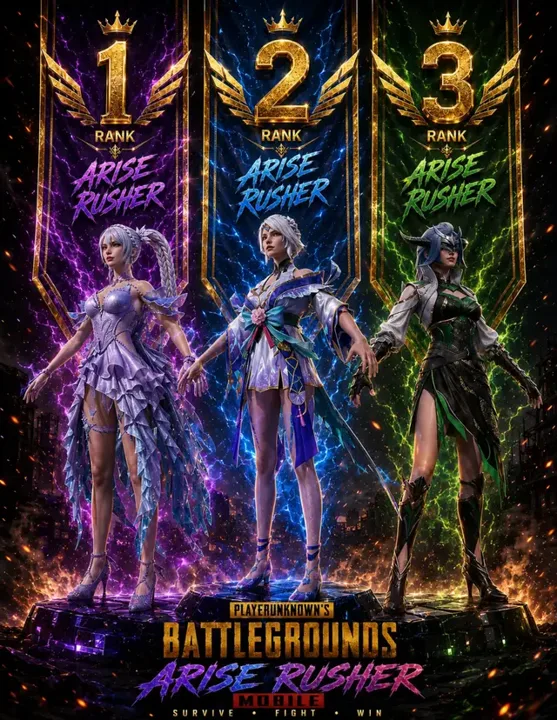 The Top Three Rank 1 (Purple): Dominating the top spot in a ruffled, e