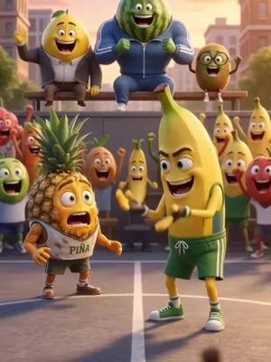 ¿Plátano vs Piña? BATALLA DE AURA |Parte 1| #frutinovelas #dramafruits