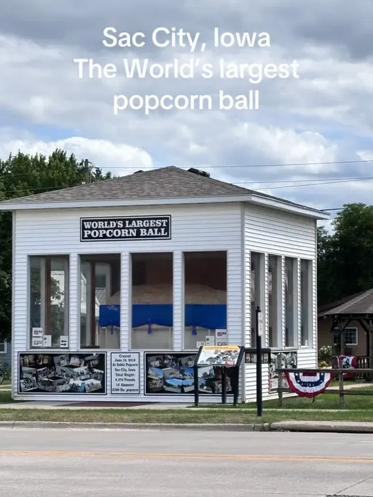 Sac City, Iowa is home to the world’s largest popcorn ball, stately Vi