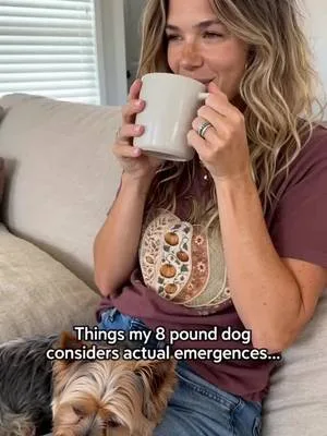 She carries the weight of this entire household on her tiny 8-lb shoul
