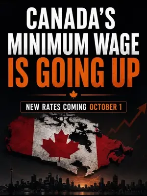 🇨🇦 Minimum wage is going up in 5 Canadian provinces on October 1, 2026