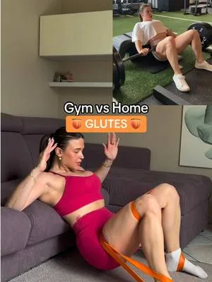 Gym or home? 🍑 #gymvshomeworkout #resistancebandsworkout #glutesathome
