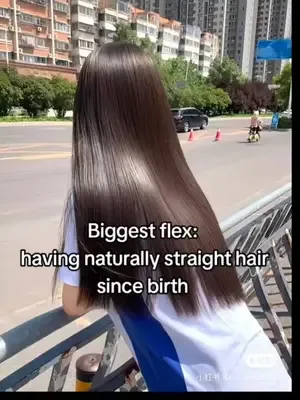 Biggest flex  having naturally straight hair since birth  #straighthai