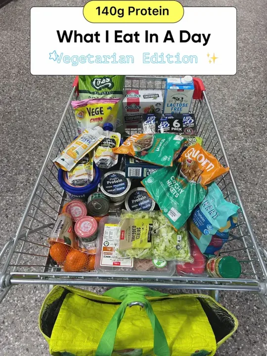 What I eat in a day to keep up my protein as a vegetarian 🌱  #fyp#gym#