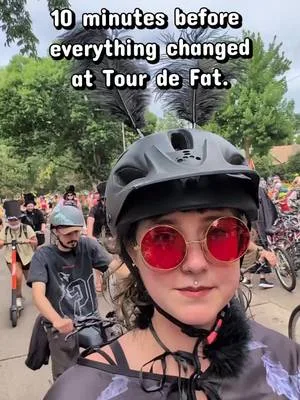 We were at Tour de Fat this morning when a car hit another car, jumped