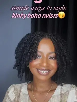 Very simple ways in which you can style your kinky boho twists on the