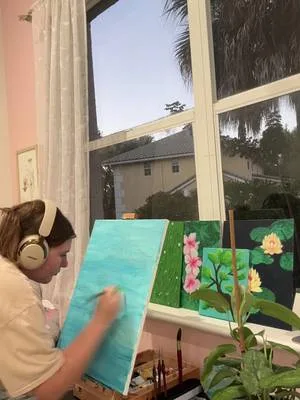 Paint with me while the sky darkens #painting #acrylicpainting