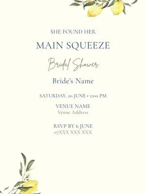 Amalfi bridal shower invitation 🍋💙 She found her main squeeze ✨ Medite