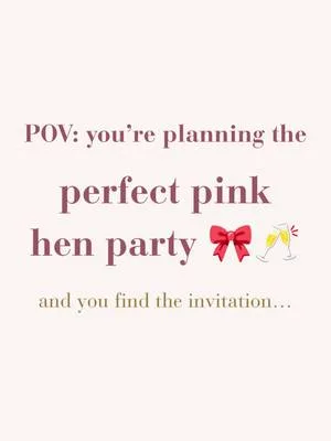 POV: you found the perfect pink hen party invite 🎀🥂 Editable in Canva