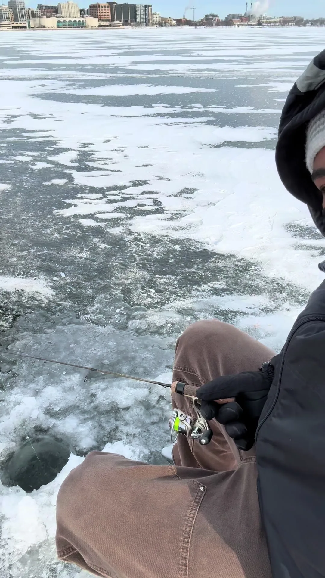 If it’s frozen, we’re fishing. Midwest logic. #midwest #wisconsin #ice