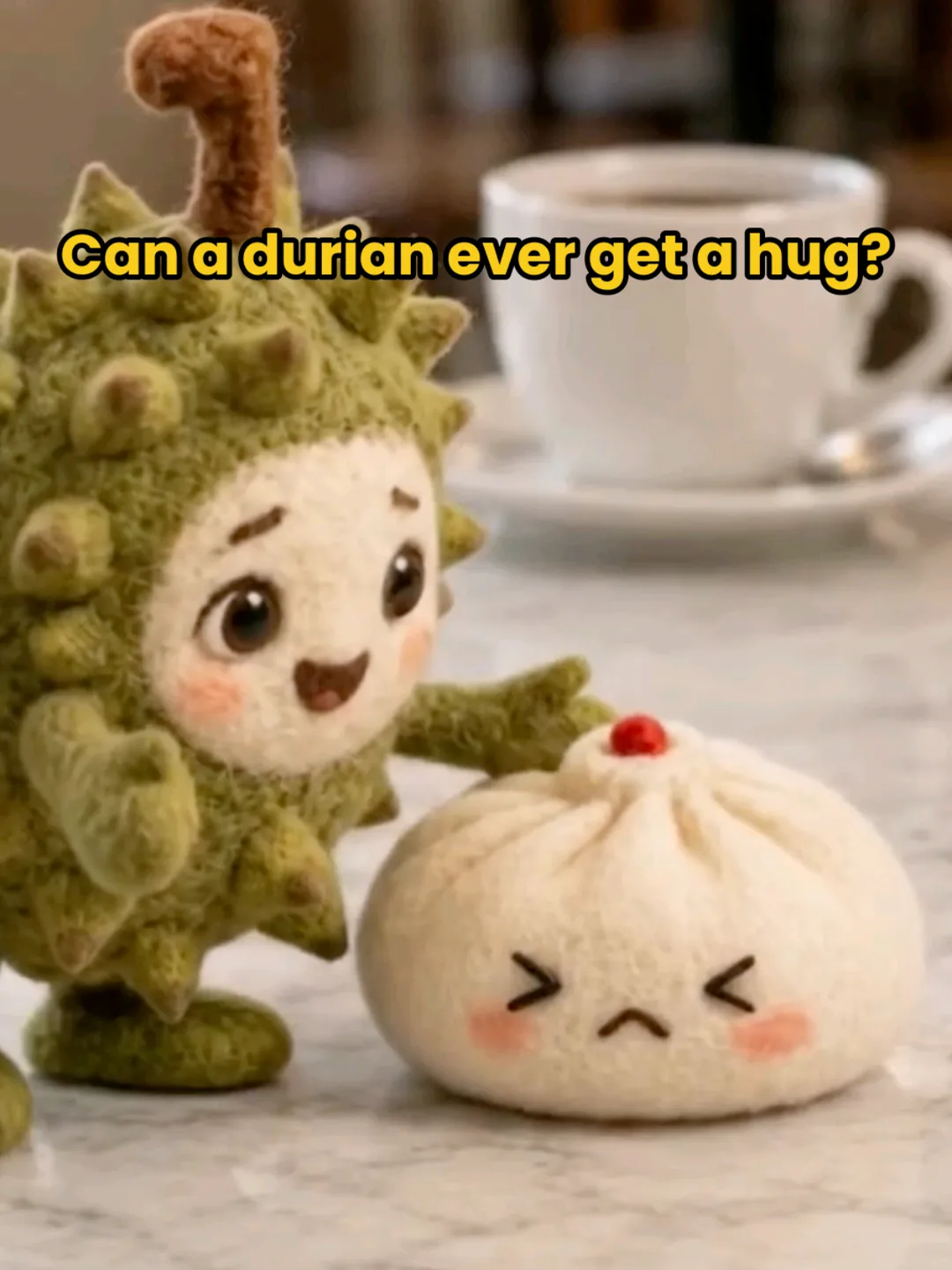 Too spiky for hugs… until his steamed bun best friend found a way 🥺🫶 T